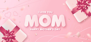 粉色背景的母亲节装饰