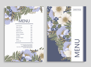 花卉装饰菜单设计模板