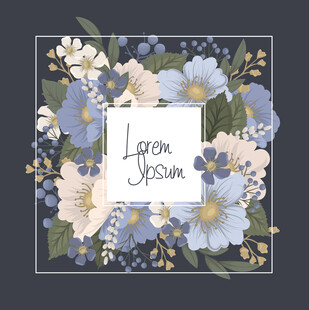 花卉装饰的个性化名字卡片