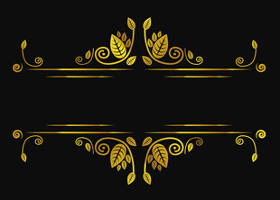 金色华丽装饰花纹元素