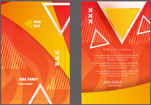 双页橙黄几何风宣传册设计