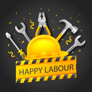 快乐劳动节工具主题插画