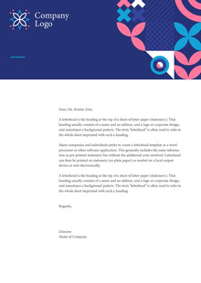 蓝色几何图案背景文档页