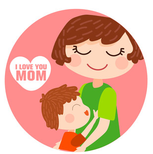 温馨母子相拥时刻