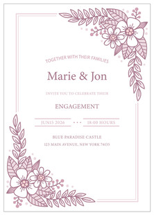 浪漫花卉婚礼请柬设计