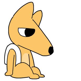 坐着的卡通小黄狗