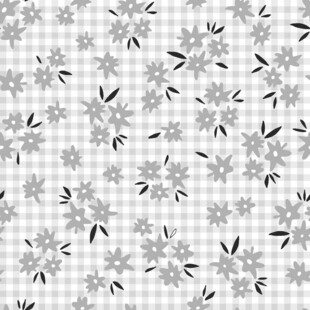 黑白花卉格子图案背景
