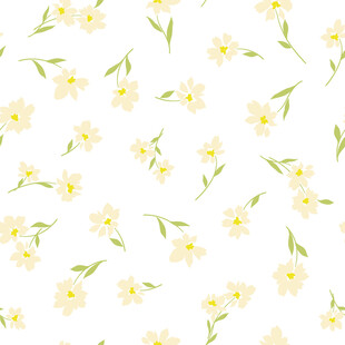 白色背景上的清新小花图案