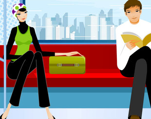 都市男女的休闲候车时刻