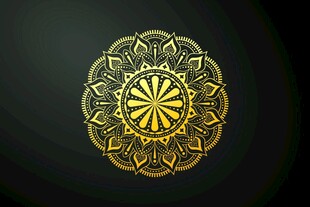 金色曼陀罗花纹图案