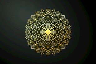 金色曼陀罗花纹图案