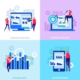 商务办公场景与数据相关画面