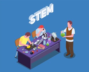 儿童参与STEM实验活动