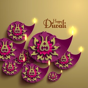 排灯节装饰油灯图案