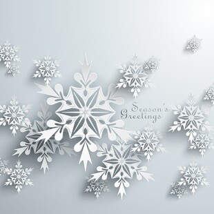 白色立体雪花装饰图案