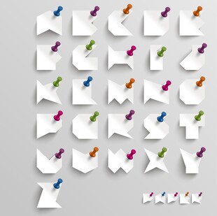 多彩便签纸整齐排列