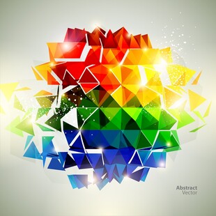 多彩几何立体图形组合