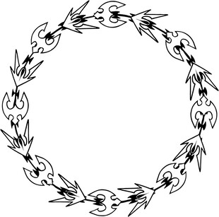 手绘植物环形装饰图案