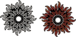 黑白红花朵图案设计