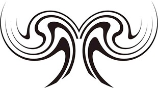 对称双旋涡纹身图案