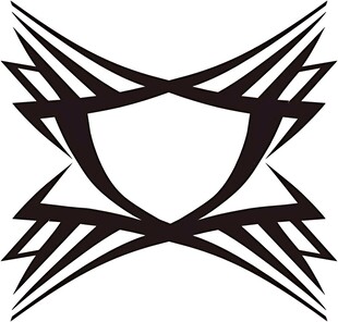 几何风格黑白对称纹身图案