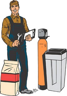 维修工人与工具设备