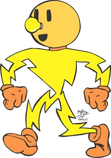 黄色卡通人物摆出姿势