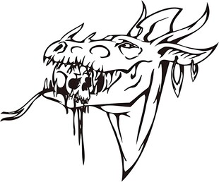 骷髅龙头插画