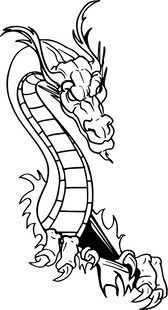 黑白线条中国龙图案