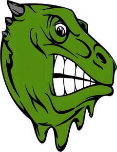 绿色卡通恐龙头部形象