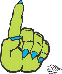 绿色手势卡通形象