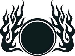 火焰环绕圆形图案设计
