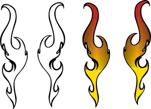 火焰纹身图案设计示例