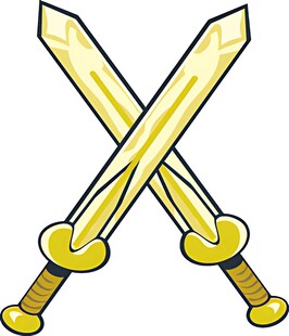 交叉的金色宝剑