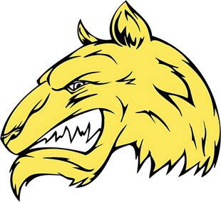 咆哮的黄色狼头