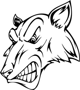 愤怒的狼头图案