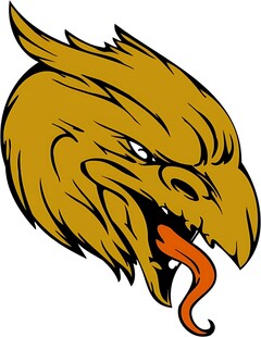 咆哮的金色鹰头形象