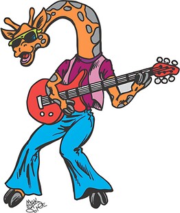 长颈鹿弹吉他卡通形象