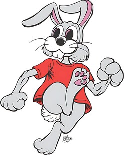 跳跃的红衣兔子