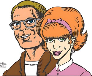 复古风格卡通男女形象