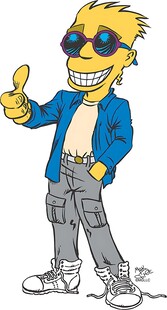 酷炫卡通人物竖大拇指