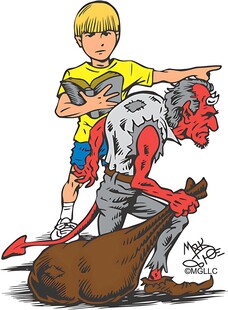 男孩持剑对抗僵尸与狼