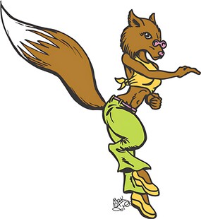 跳舞的卡通狐狸