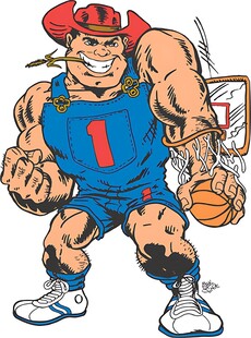 强壮篮球运动员卡通形象