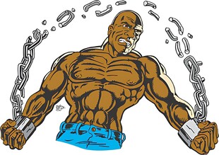 肌肉男挣断束缚