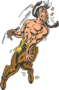 奔跑的肌肉猛男形象