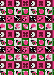 粉色系卡通图案拼接纹理