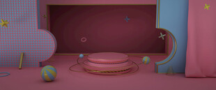 赛博舞台 科技展台 C4D 场