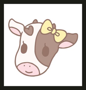 可爱奶牛头像插画