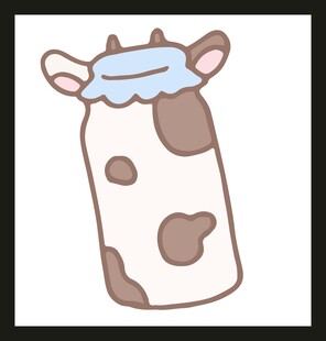 卡通奶牛图案牛奶瓶
